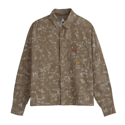 FTMD. Washed Plaid L/S Shirt - Khaki Olive