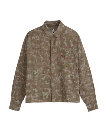 FTMD. Washed Plaid L/S Shirt - Khaki Olive