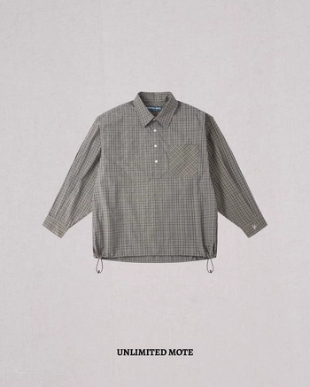Unlimited Mote - Drawstring Pullover Shirt - Plaid