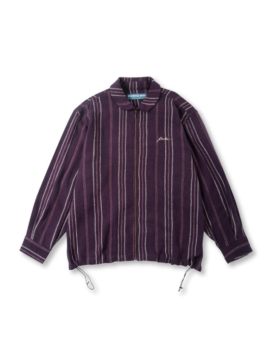 Unlimited Mote - Stripe Linen Balloon Jacket - Red