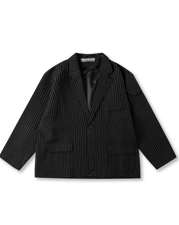 Unlimited Mote - Japanese Minimal  Blazer Jacket - Black Stripe