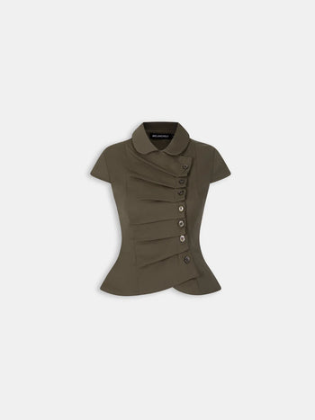 Melancholy - Lucienne Fold Top - Olive