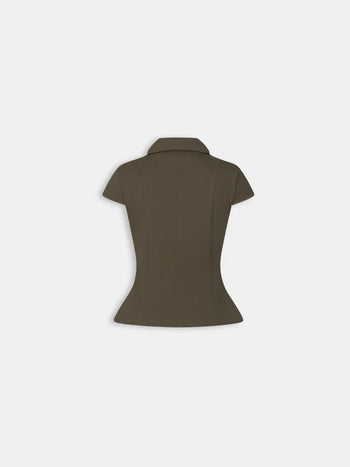 Melancholy - Lucienne Fold Top - Olive