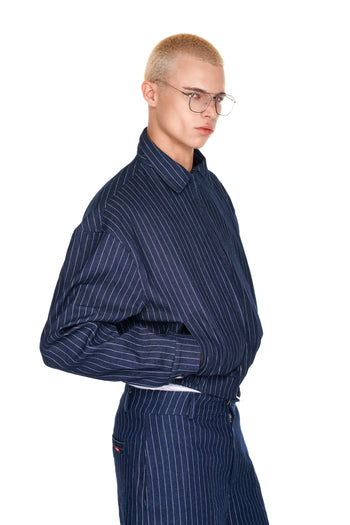 PUSHPUSH - Heritage Zip Jacket - Navy Pinstripe