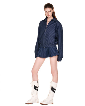 PUSHPUSH - Heritage Zip Jacket - Navy Pinstripe