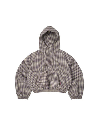 PP - Gingaham Half-Zip Hoodie - Mauve Gingham
