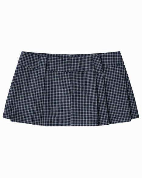 PP - Gingham Mini Skirt - Deep Navy