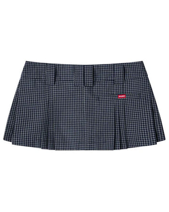 PUSHPUSH - Gingham Mini Skirt - Deep Navy