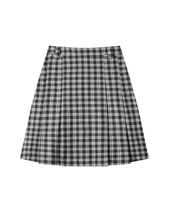 PUSHPUSH - Gingham Midi Skirt - Mono Gingham