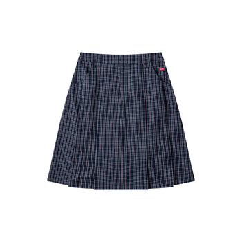 PUSHPUSH - Gingham Midi Skirt - Navy Gingham