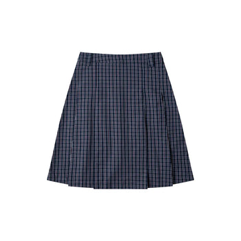 PUSHPUSH - Gingham Midi Skirt - Navy Gingham