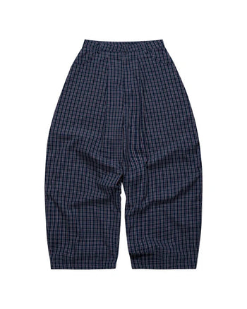 PP - Gingham Wide Pants - Navy Gingham
