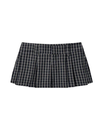 PUSHPUSH - Gingham Mini Skirt - Golden Noir