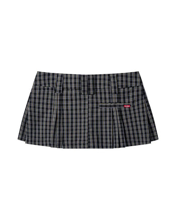 PUSHPUSH - Gingham Mini Skirt - Golden Noir