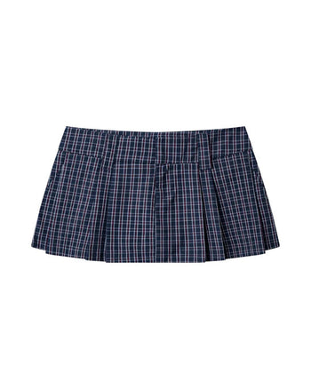 PUSHPUSH - Gingham Mini Skirt - Navy Gingham