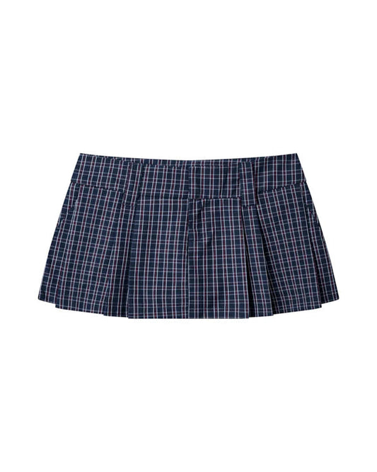 PP - Gingham Mini Skirt - Navy Gingham