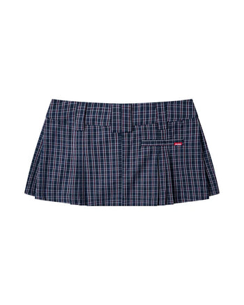 PUSHPUSH - Gingham Mini Skirt - Navy Gingham