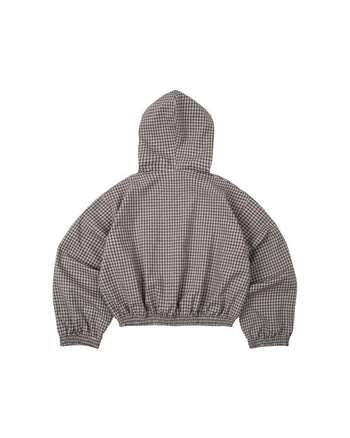 PP - Gingaham Half-Zip Hoodie - Mauve Gingham