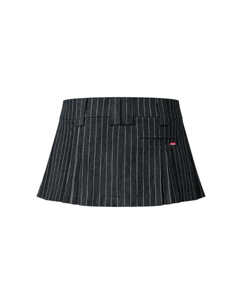 PUSHPUSH - Pushine Striped Mini Skirt - Black