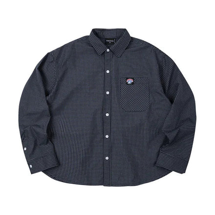 PP - Gingham Oversize Shirt - Navy