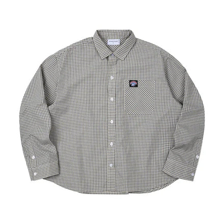 PP - Gingham Oversize Shirt - Dusty Beige