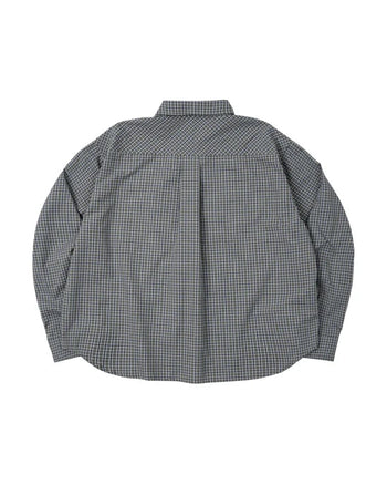 PUSHPUSH - Gingham Oversize Shirt - Olive Grey