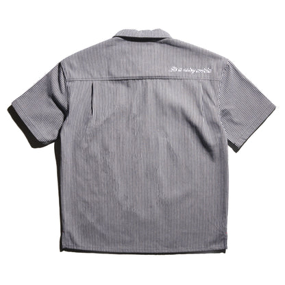 Against Lab - Half Zip Pinstripe Shirts