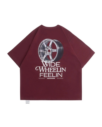 Headers - Wide Wheels Tee - Rotor Red