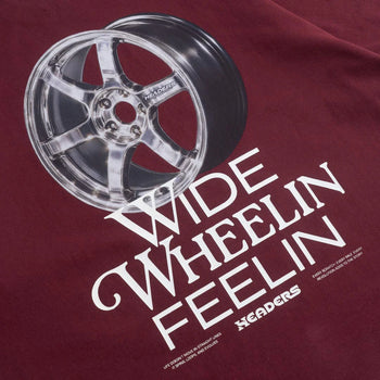 Headers - Wide Wheels Tee - Rotor Red