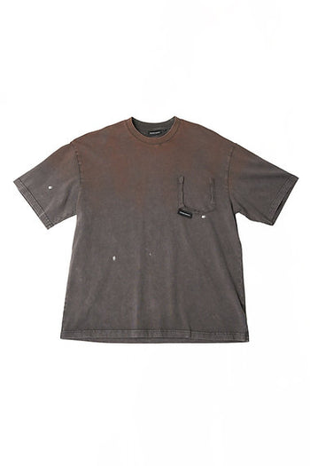 Double Back - Ripped Pocket T-Shirt Oversized - Rusty Grey