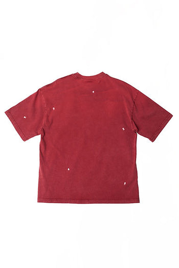 Double Back - Ripped Pocket T-Shirt Oversized - Washed Red