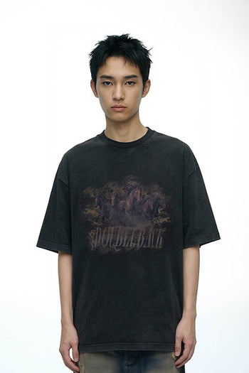 Double Back - Running Horse T-Shirt Oversized - Black