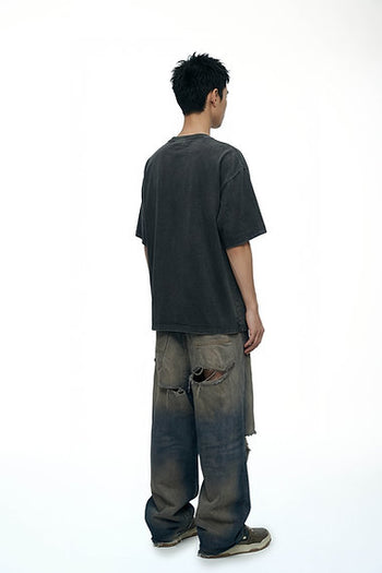 Double Back - Running Horse T-Shirt Oversized - Black