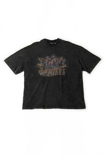 Double Back - Running Horse T-Shirt Oversized - Black