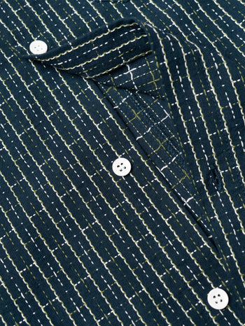 Against Lab - Sashiko Shirt - Navy