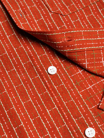 Against Lab - Sashiko Shirt - Orange