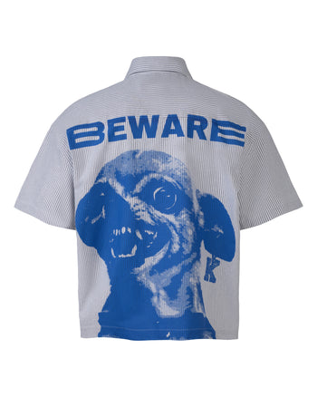 K.M.C - Beware Blue Printing Boxy Shirt