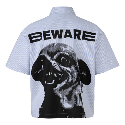 K.M.C - Beware Black Printing Boxy Shirt
