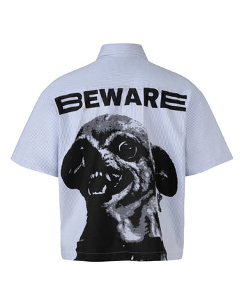 K.M.C - Beware Black Printing Boxy Shirt