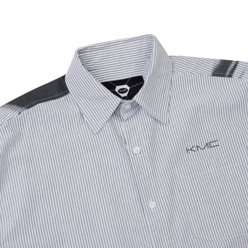 K.M.C - Mist Grey Striped Boxy Shirt