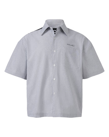 K.M.C - Mist Grey Striped Boxy Shirt