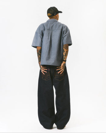 Against Lab - Stripe Standard Shirt - Grey