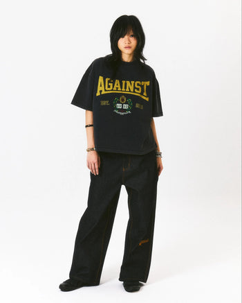 Against Lab - Varsity Washed Boxy Tee - Navy