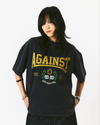 Against Lab - Varsity Washed Boxy Tee - Navy