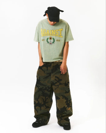 Against Lab - Varsity Washed Boxy Tee - Sage