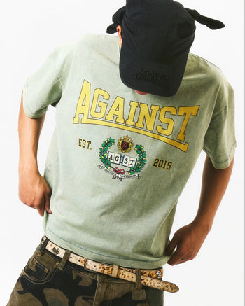 Against Lab - Varsity Washed Boxy Tee - Sage