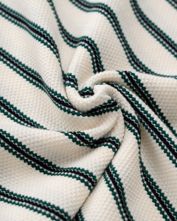 FTMD. Textured Stripe Tee -Cream/Green