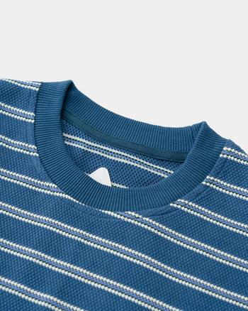 FTMD. Textured Stripe Tee -Blue/White