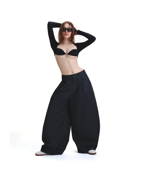 PP - Stripes Pants - Black