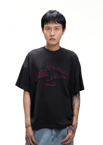 Double Back - Slash Logo T-Shirt Oversized - Dark Grey